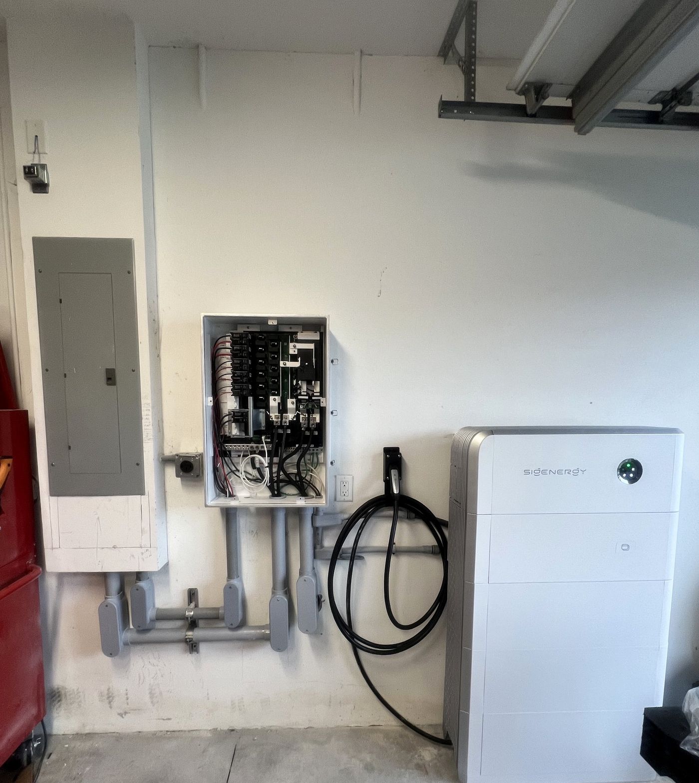 Home battery backup system installed at a residence
