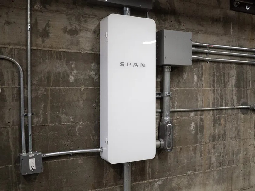 SPAN smart electrical panel with the door open